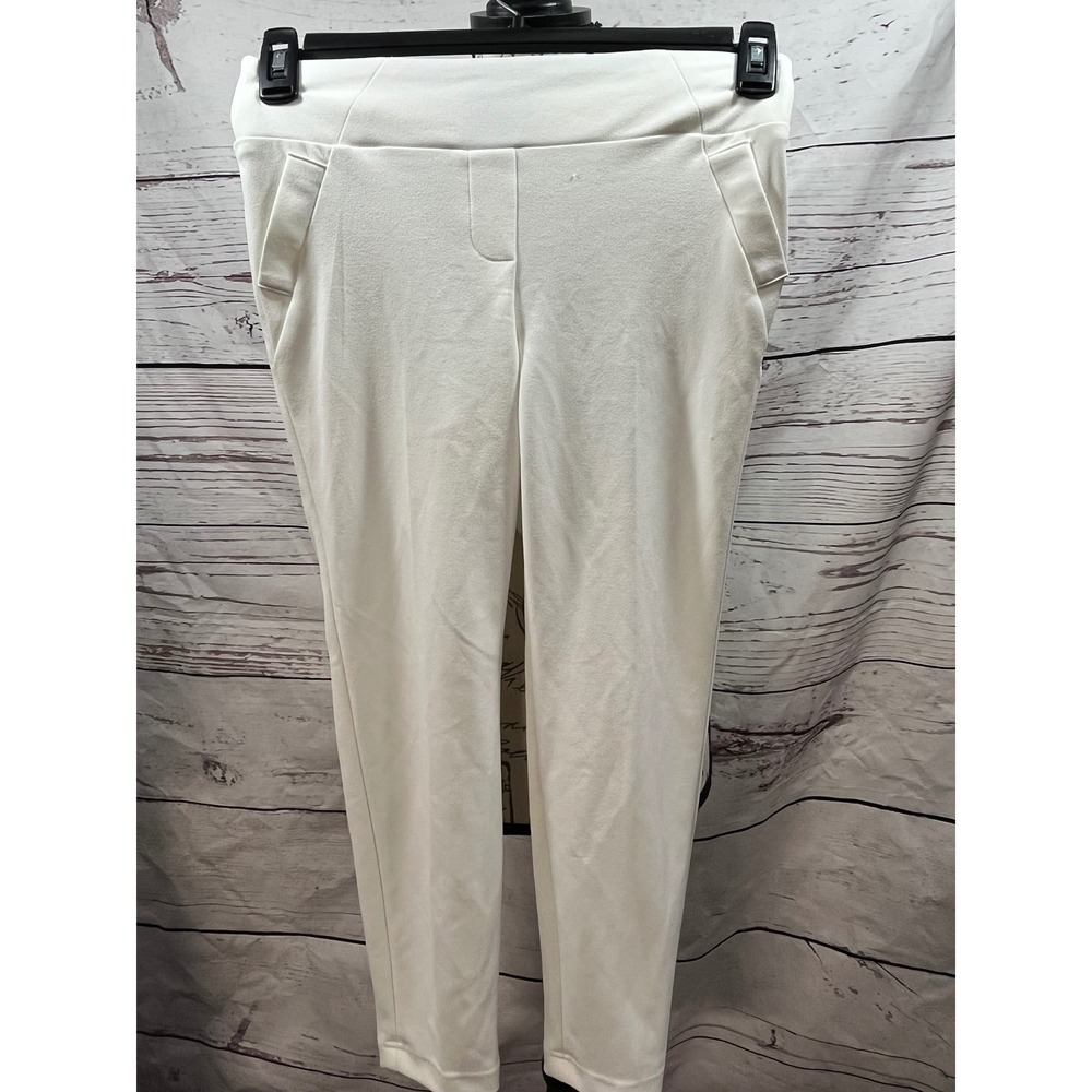 SOHO Apparel Ltd White Pull On Ankle Pants Womens PS‎ Slim Tapered 1113852PB
